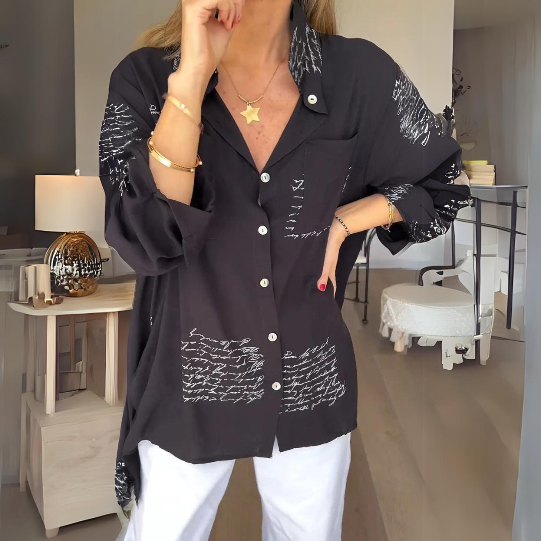 Levoire | Chemise Boutonnée Moderne Pour - Femmes - Manches Longues Noir