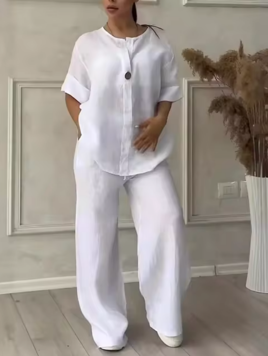 Levoire | Ensemble Costume Lin Coton Blanc