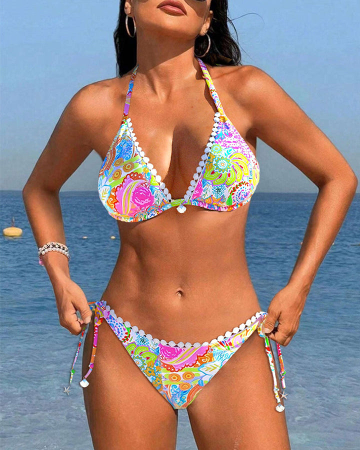 Levoire | Bikini Halter En Dentelle Patchwork
