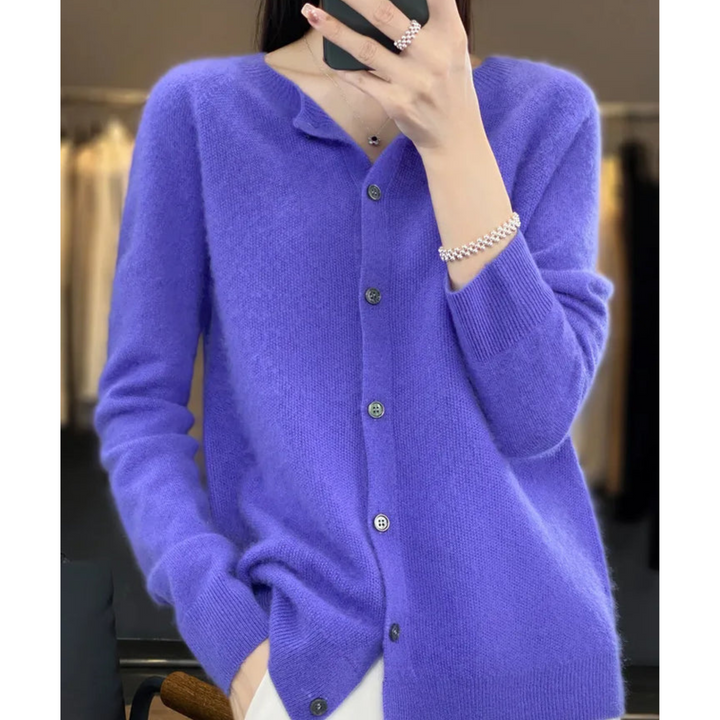 Levoire | Cardigan Boutonné Pour Femme - Manches Longues Bleu foncé