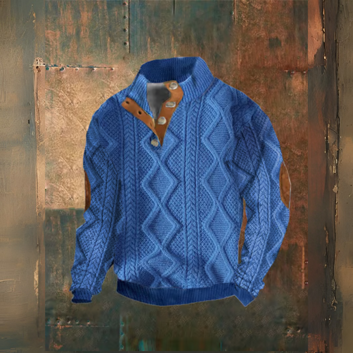 Levoire | Pullover Décontracté Imprimé Bleu