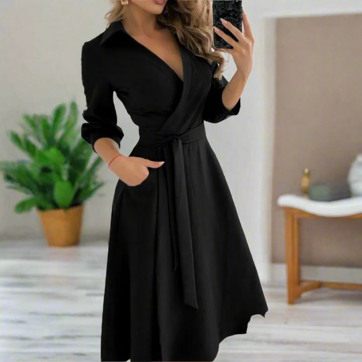 Levoire | Robe Midi Pour Femmes Avec Décolleté En V Profond Et Coupe Flatteuse