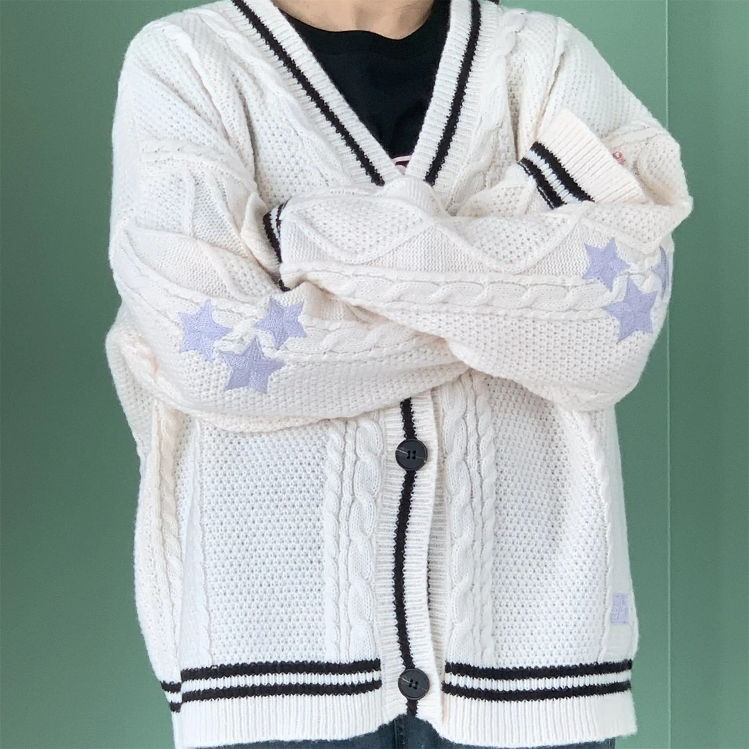 Levoire | Gilet Femme Avec Broderie Étoile Et Boutons Beige