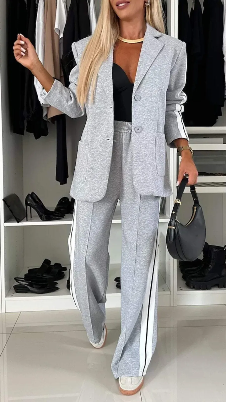 Levoire | Costume De Tous Les Jours Avec Manches Longues Et Col À Revers Classique Gris
