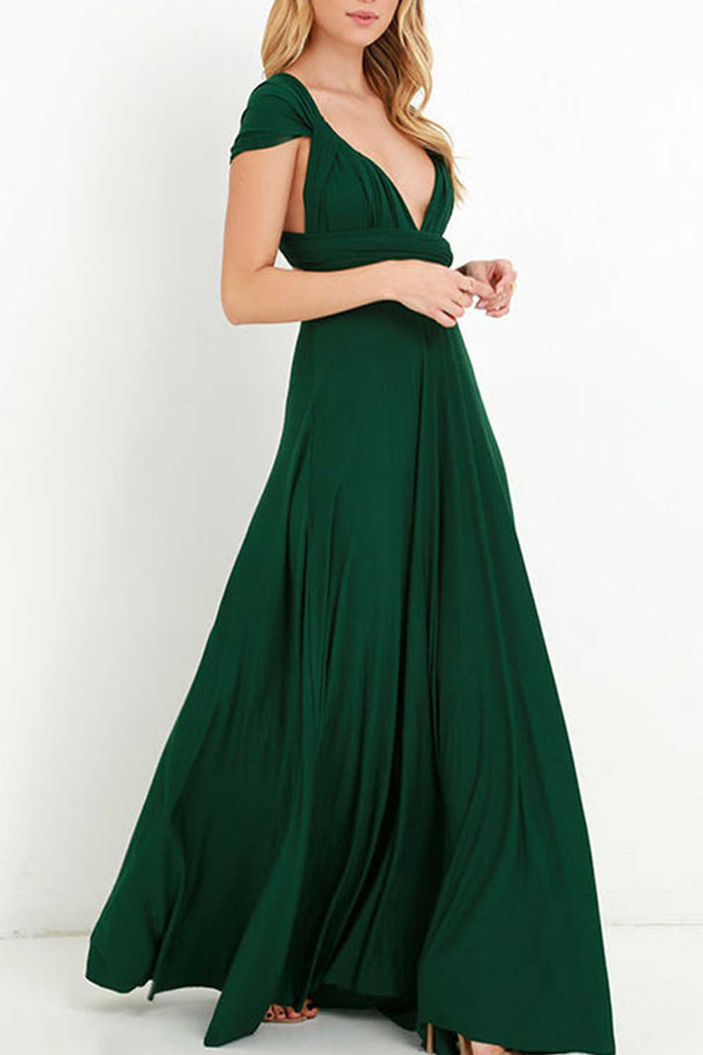 Levoire | Robe dos nu avec fente avant pour le bal de fin d'année Vert