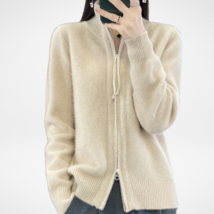 Levoire | Veste À Fermeture Éclair En Cachemire Beige