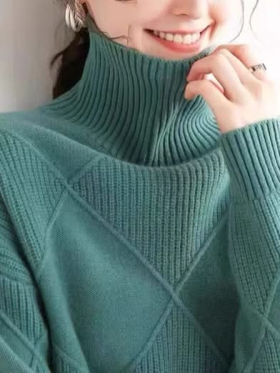 Levoire | Col Taille 3D Motif Diamant En Cachemire Vert