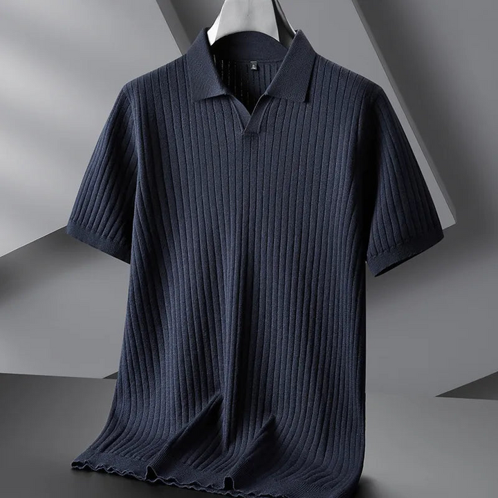 Levoire | Polo Chic Pour Hommes À Manches Courtes Bleu