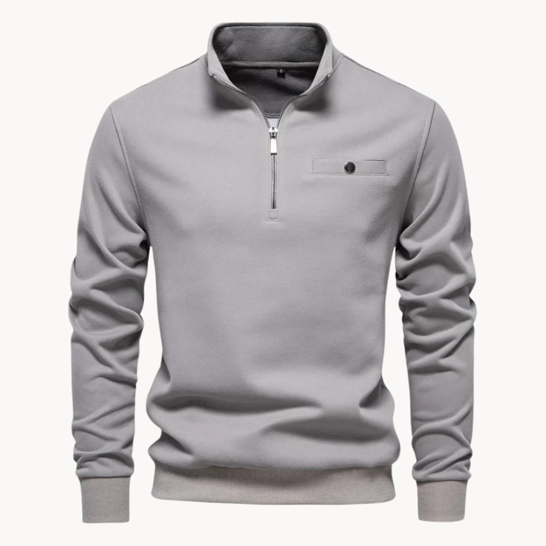 Levoire | Pull à manches longues à demi-zip chaud Gris
