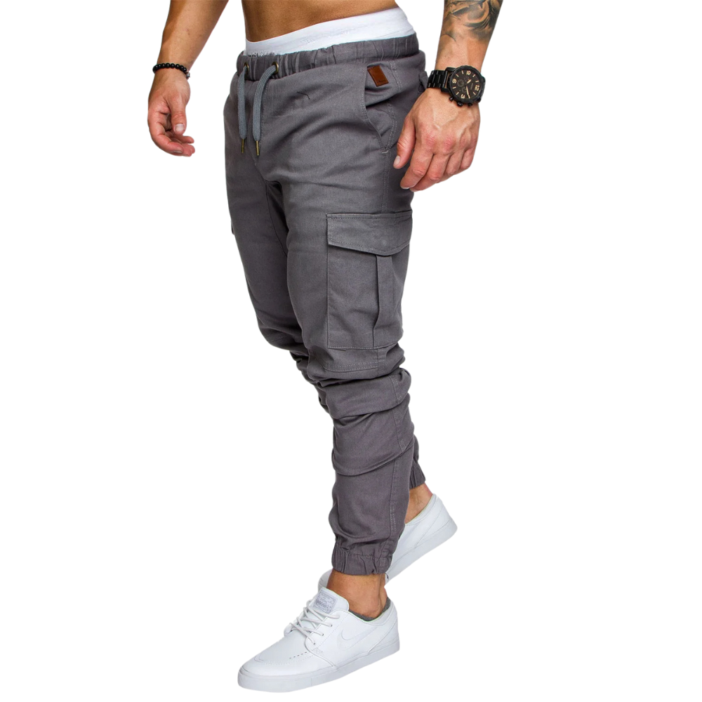 Levoire | Pantalons de course cargo pour hommes avec poches pratiques Gris foncé