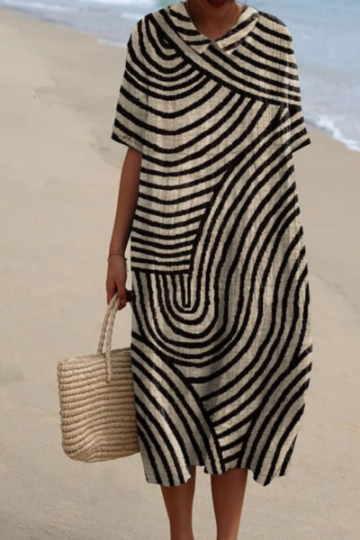 Levoire | Flieendes Robe Avec Des Motifs Gomtriques Style 1
