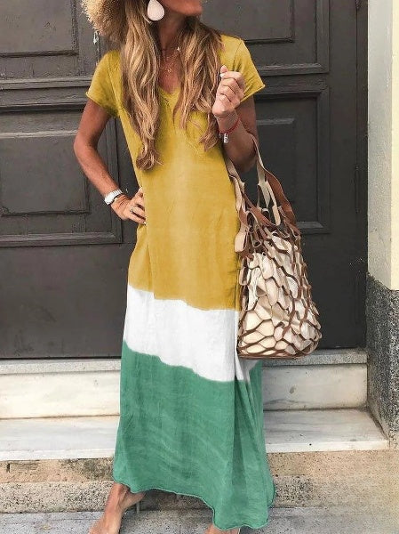 Levoire | Longue robe vintage avec décolleté en V 4XL
