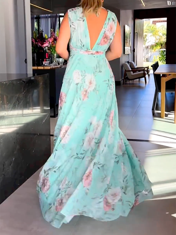 Levoire | Robe Sans Manches À Décolleté En V Et Fente Latérale