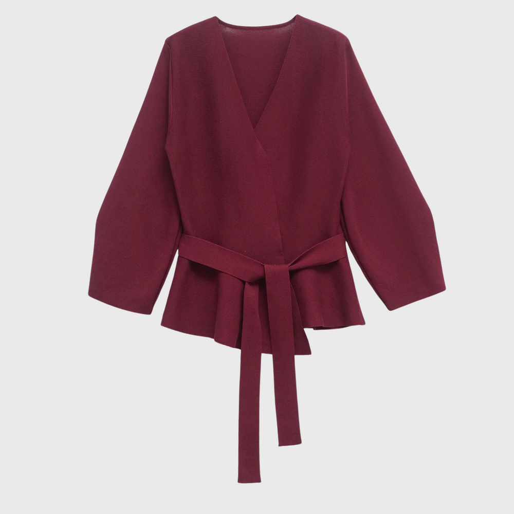 Levoire | Cardigan Noué Pour Femmes Rouge bordeaux