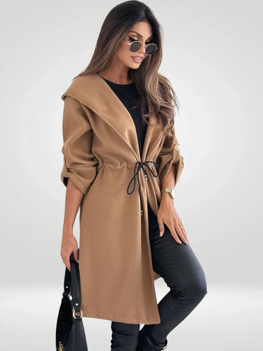 Levoire | Longue Cardigan Pour Femmes Avec Grande Capuche Et Ceinture Ajustable