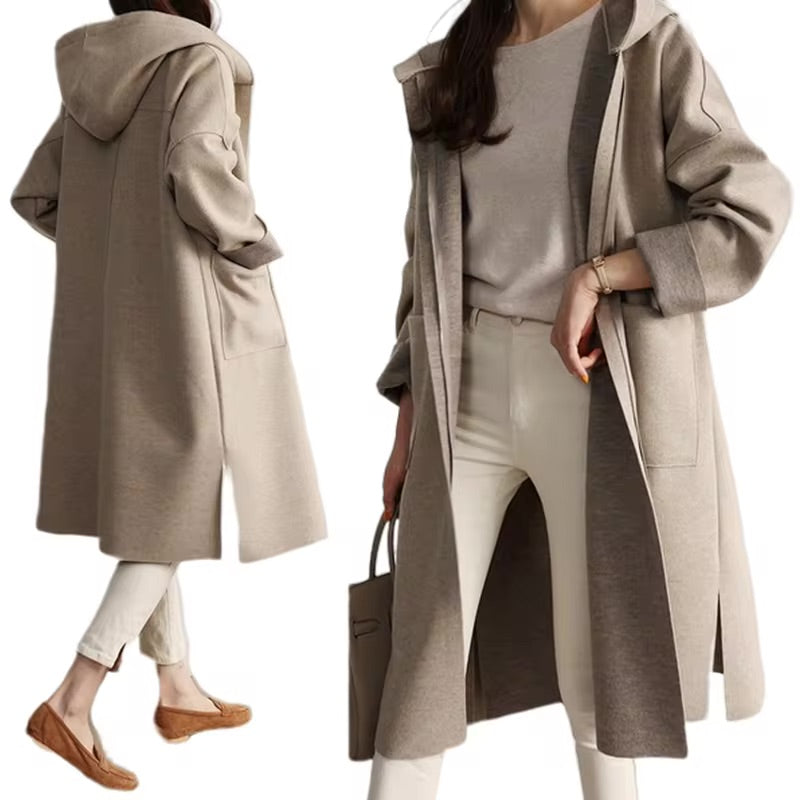 Levoire | Long Manteau Avec Capuche Et Design Ouvert