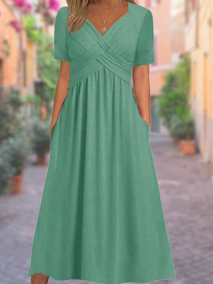 Levoire | Robe D'Ete Elegante Flatteuse Et Respirante Femmes Vert