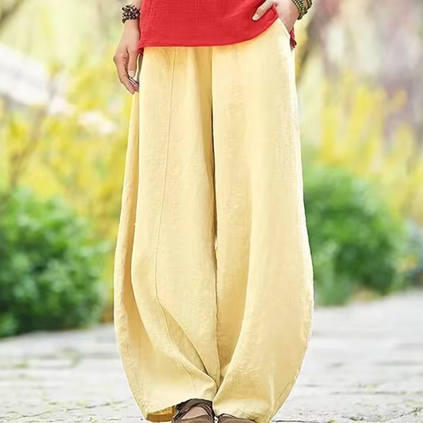 Levoire | Pantalon En Lin Et Coton Abricot