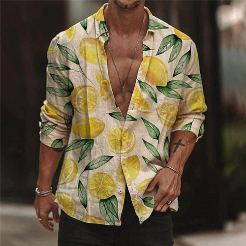 Levoire | Chemise d'été pour hommes Imprimé citron unique pour hommes