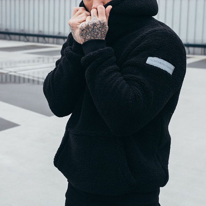 Levoire | Sweat À Capuche En Polaire Fluffy À Manches Longues Avec Poches Noir