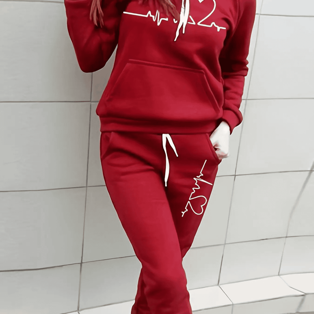 Levoire | Costume De Sport Pour Femmes Avec Sweat À Capuche En Polaire Et Imprimé Motif Rot