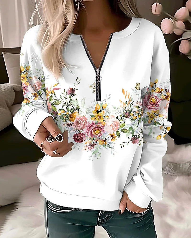 Levoire | Femme pull à motif floral Blanc