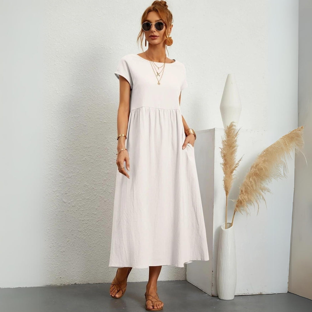 Levoire | Robe Fluide Avec Élégance Discrète Blanc