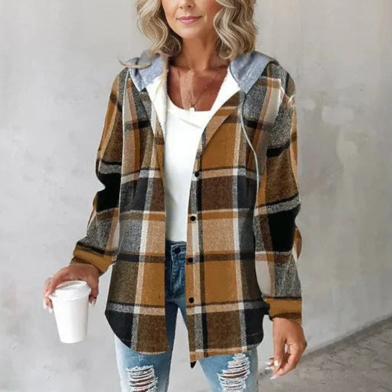 Levoire | Veste à Capuche À Motifs Pour Femmes Café