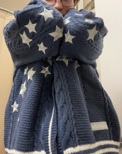 Levoire | Gilet pour femmes à motif étoile en tricot à volants bas