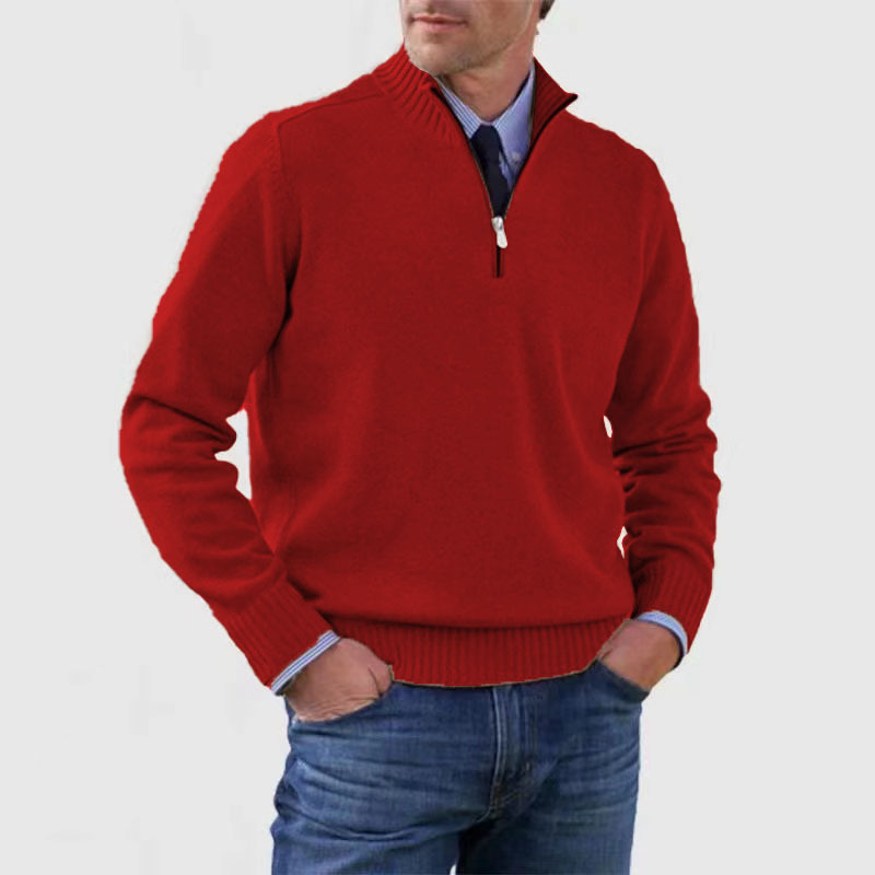 Levoire | Sweatshirt Pour Hommes Avec Demi-Zip Pour Toutes Les Occasions Rot