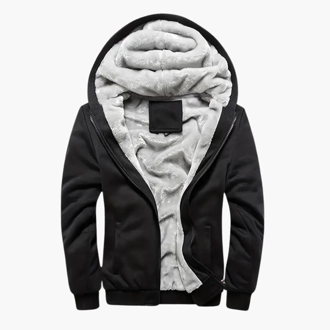 Levoire | Veste À Manches Longues Avec Doublure En Polaire, Capuche Et Fermeture Éclair Noir