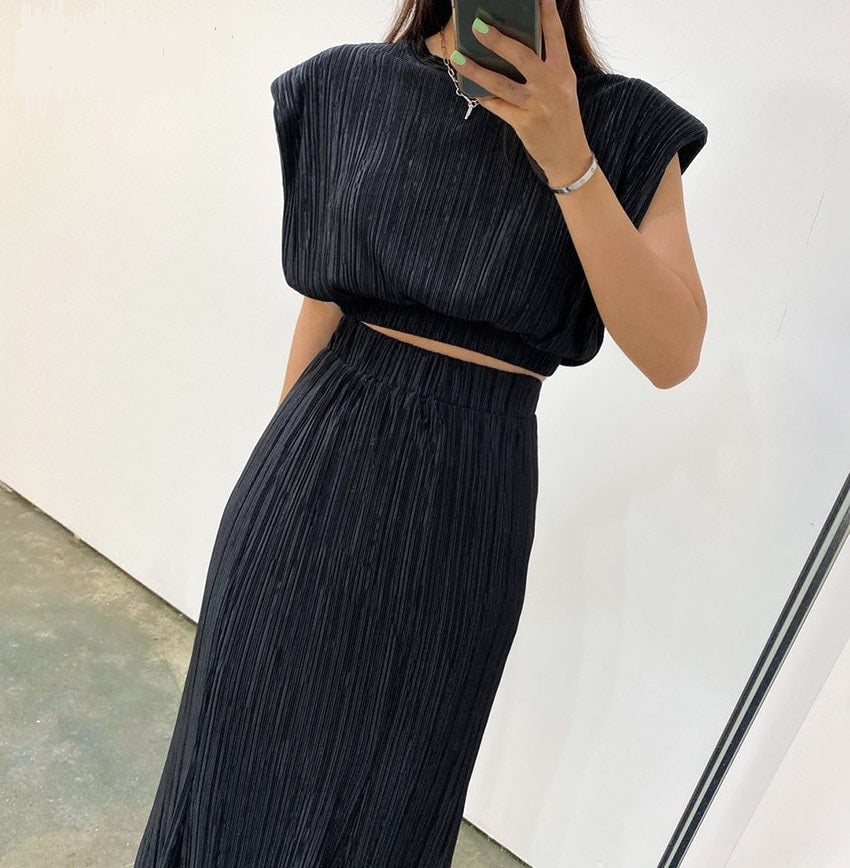 Levoire | Crop Top & Jupe Longue Noir