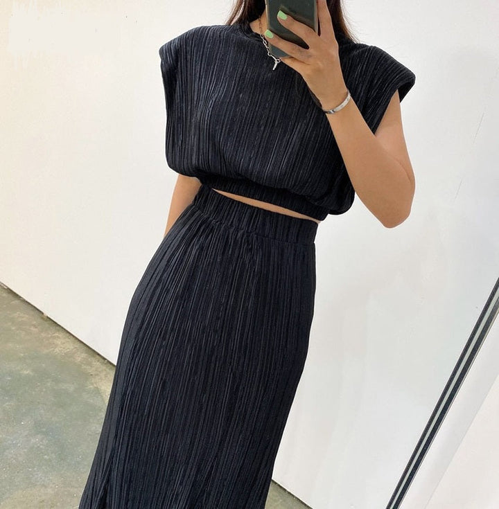 Levoire | Crop Top & Jupe Longue Noir