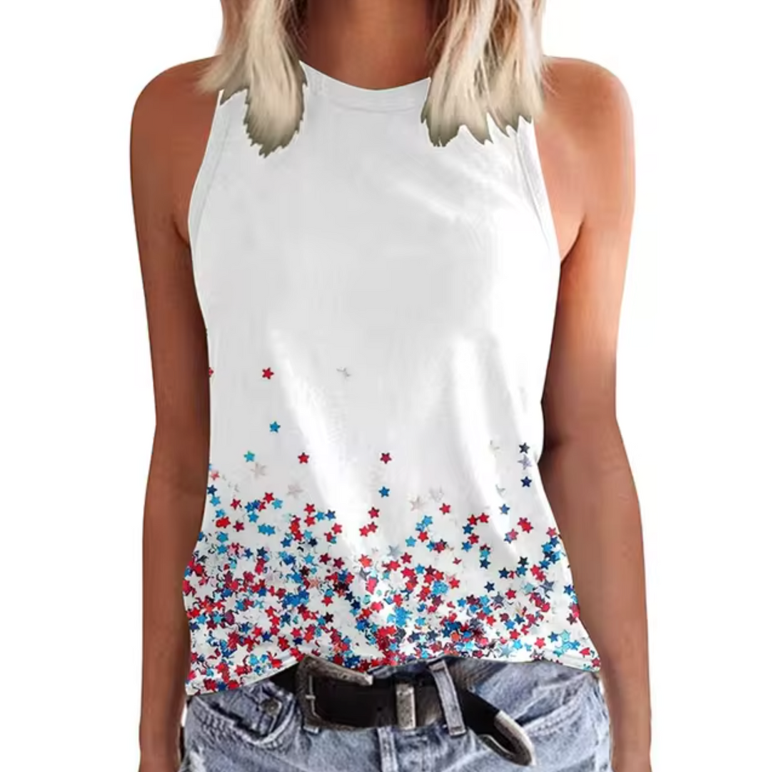 Levoire | T-Shirts Sans Manches Avec Designs Imprimés Blanc - Étoiles