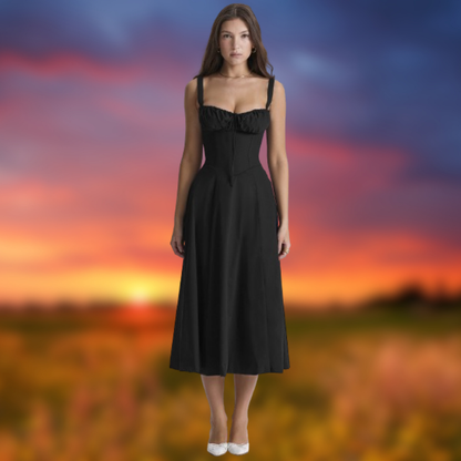 Levoire | Robe de soirée élégante à bretelles Nero