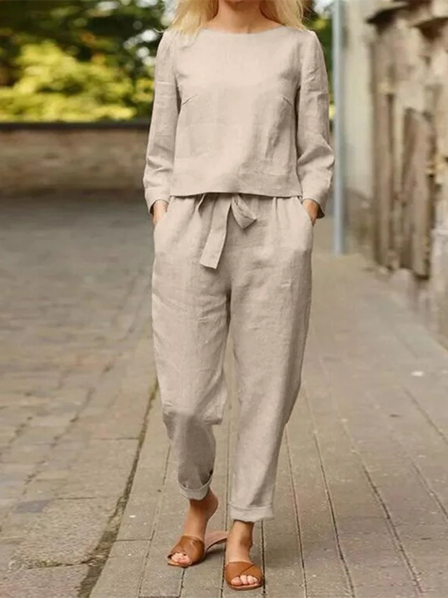 Levoire | Ensemble Classique Confortable Deux Pièces Khaki