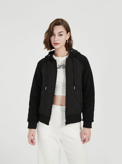 Doudoune Matelassée à Capuche en Duvet Noir