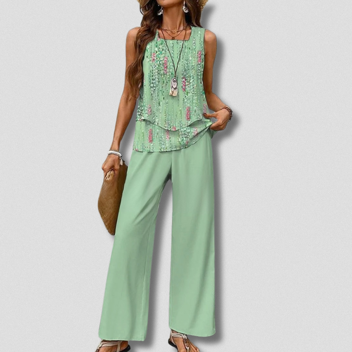 Levoire | Ensemble Boho-Chic Estival Vert Clair