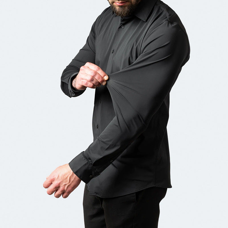 Levoire | Chemise Stretch Noire Sans Froissement Noir