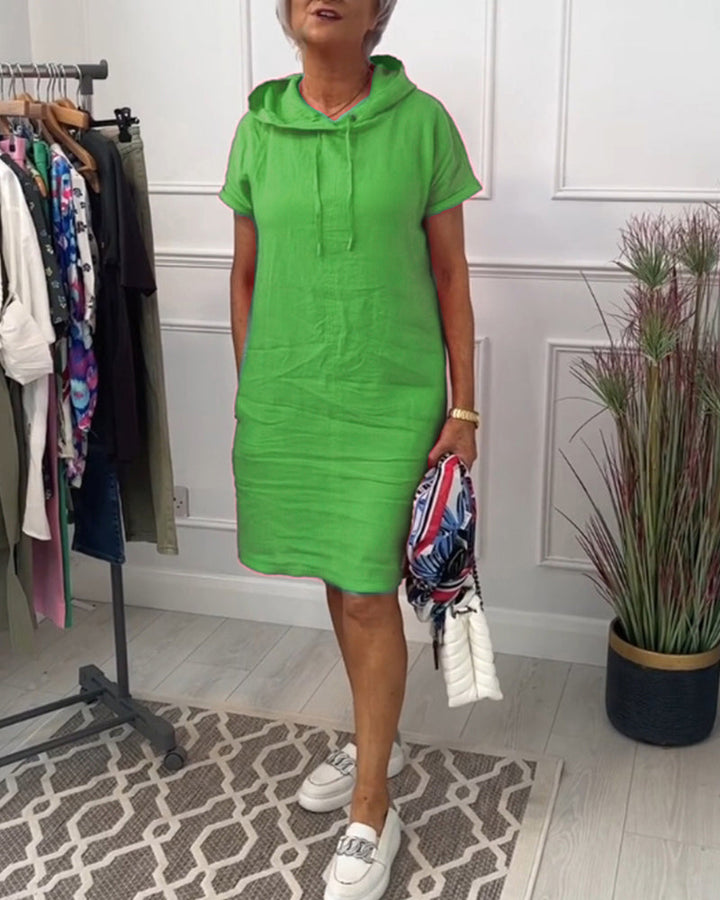 Levoire | Femmes Robe À Capuche Stylée Vert