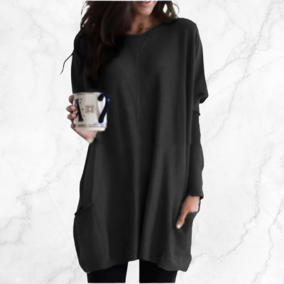 Levoire | Courbes Confort Robe En Waffle Fr Femmes Noir