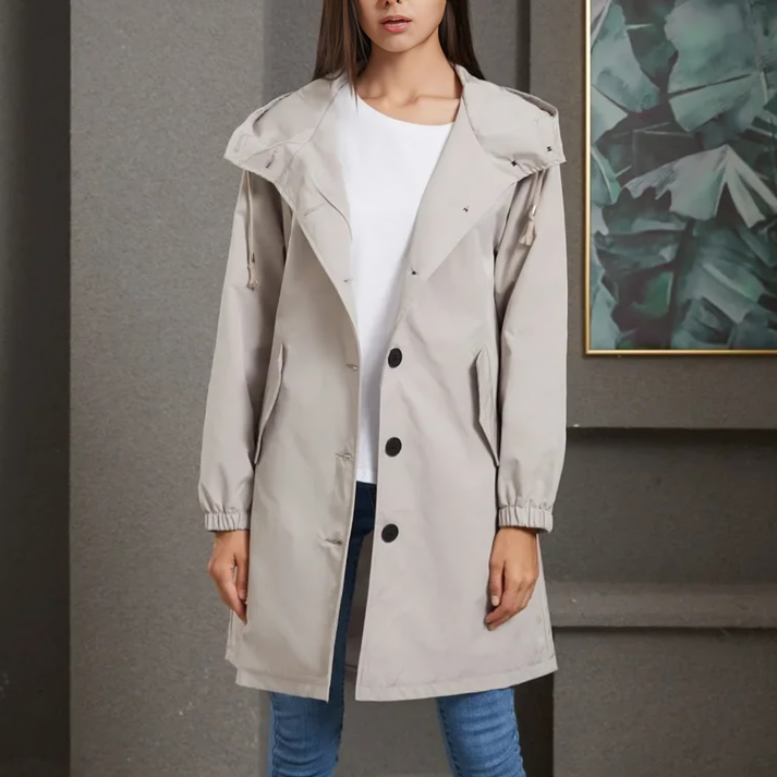Levoire | Cape Pour Femmes Avec Capuche Et Boutons Pratiques Gris