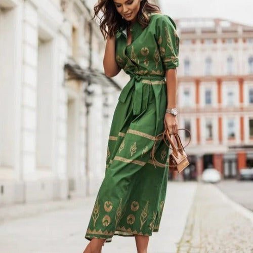 Levoire | Robe Midi D'Été Avec Un Motif Unique Pour Un Look Frais