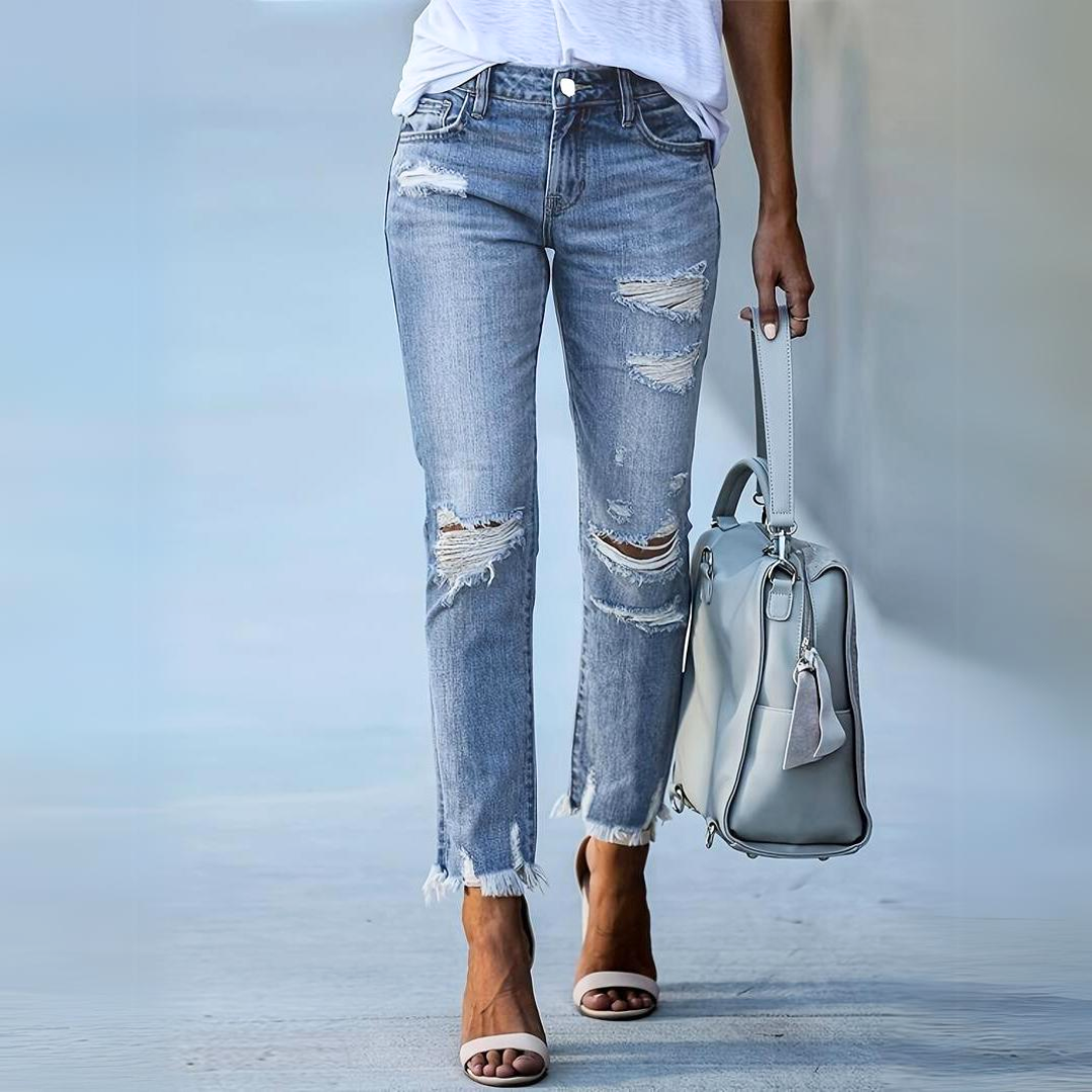 Levoire | Jeans Haute Taille Femmes Coupe Tendance Bleu