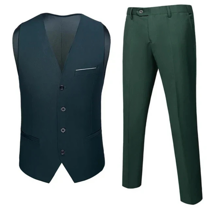 Levoire | Costume Levoire | Gilet Pour Invités De Mariage - Deux Pièces Vert Armée