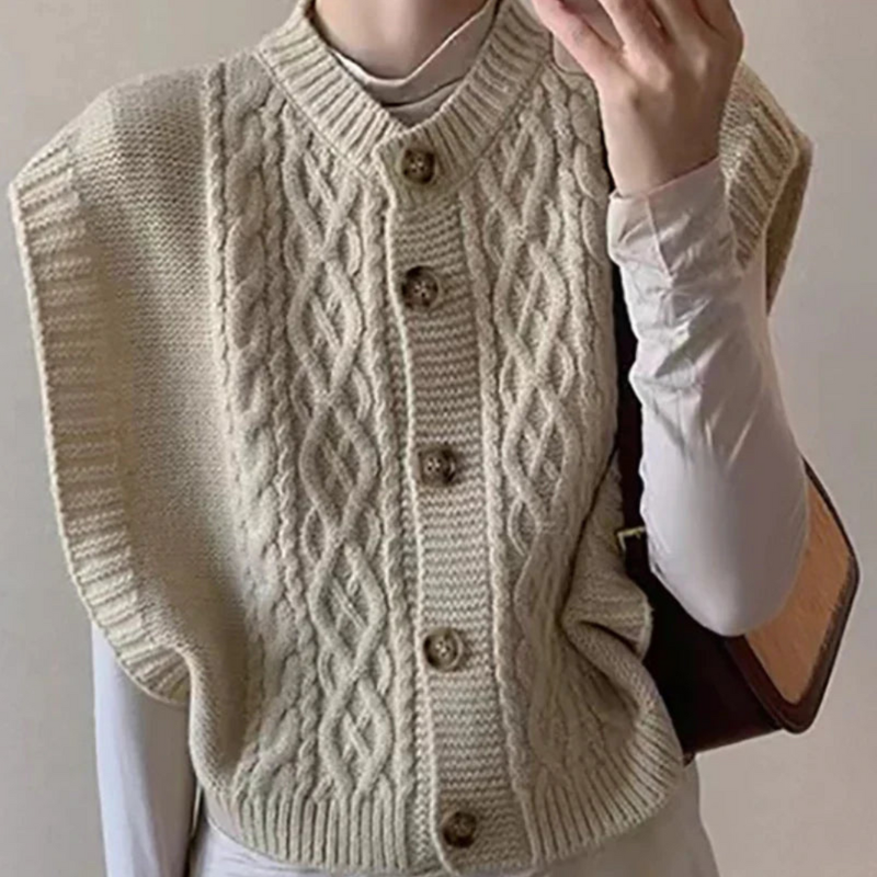 Levoire | Rmelloser Gilet Strik FR Femmes Beige
