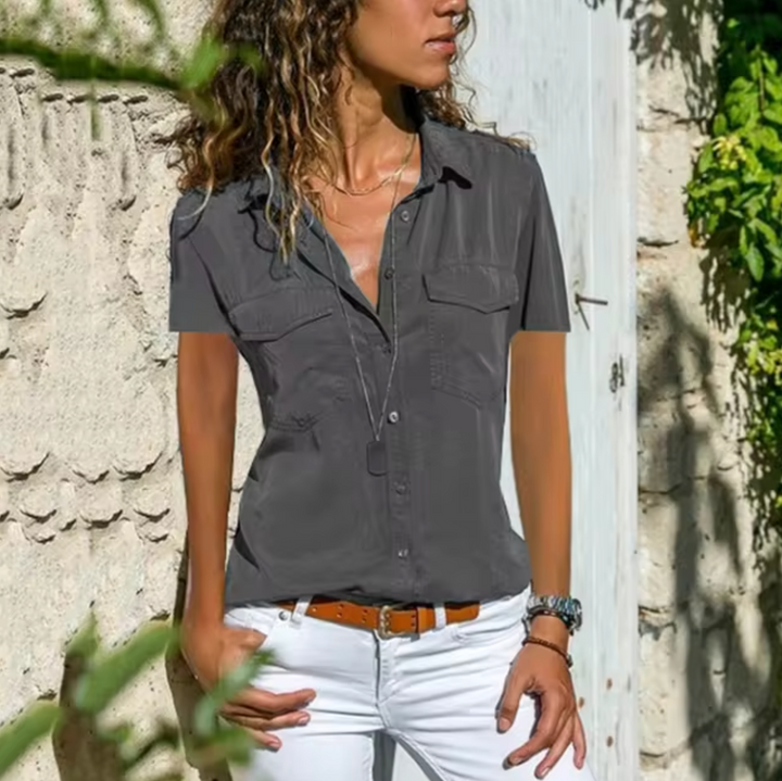 Levoire | Haut À Manches Courtes En Design Uni Gris