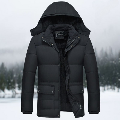 Levoire | Veste Doublée Noire à Manches Longues Chaude