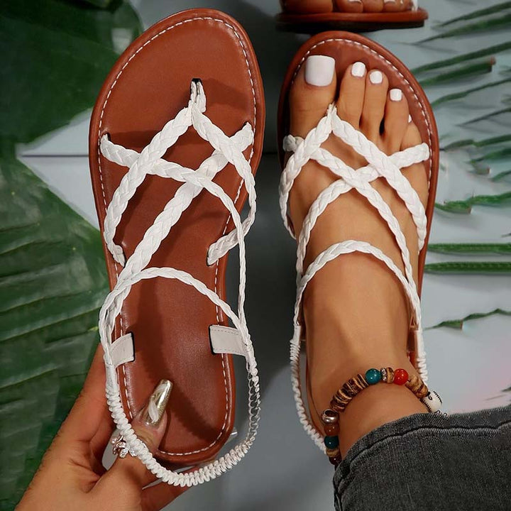 Levoire | Sandales De Plage Luxueuses Avec Des Détails Recyclés Pour Femmes Blanc