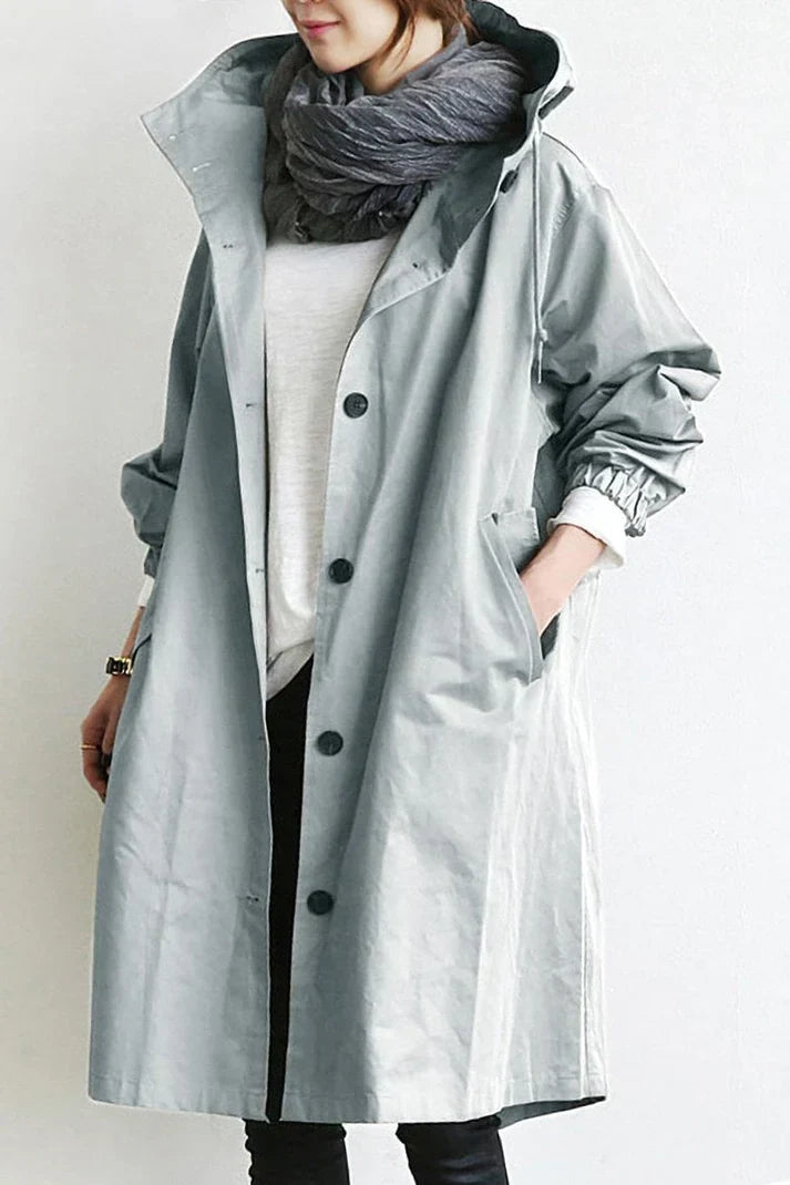 Levoire | Trench-Coat Imperméable Avec Capuche Gris glace